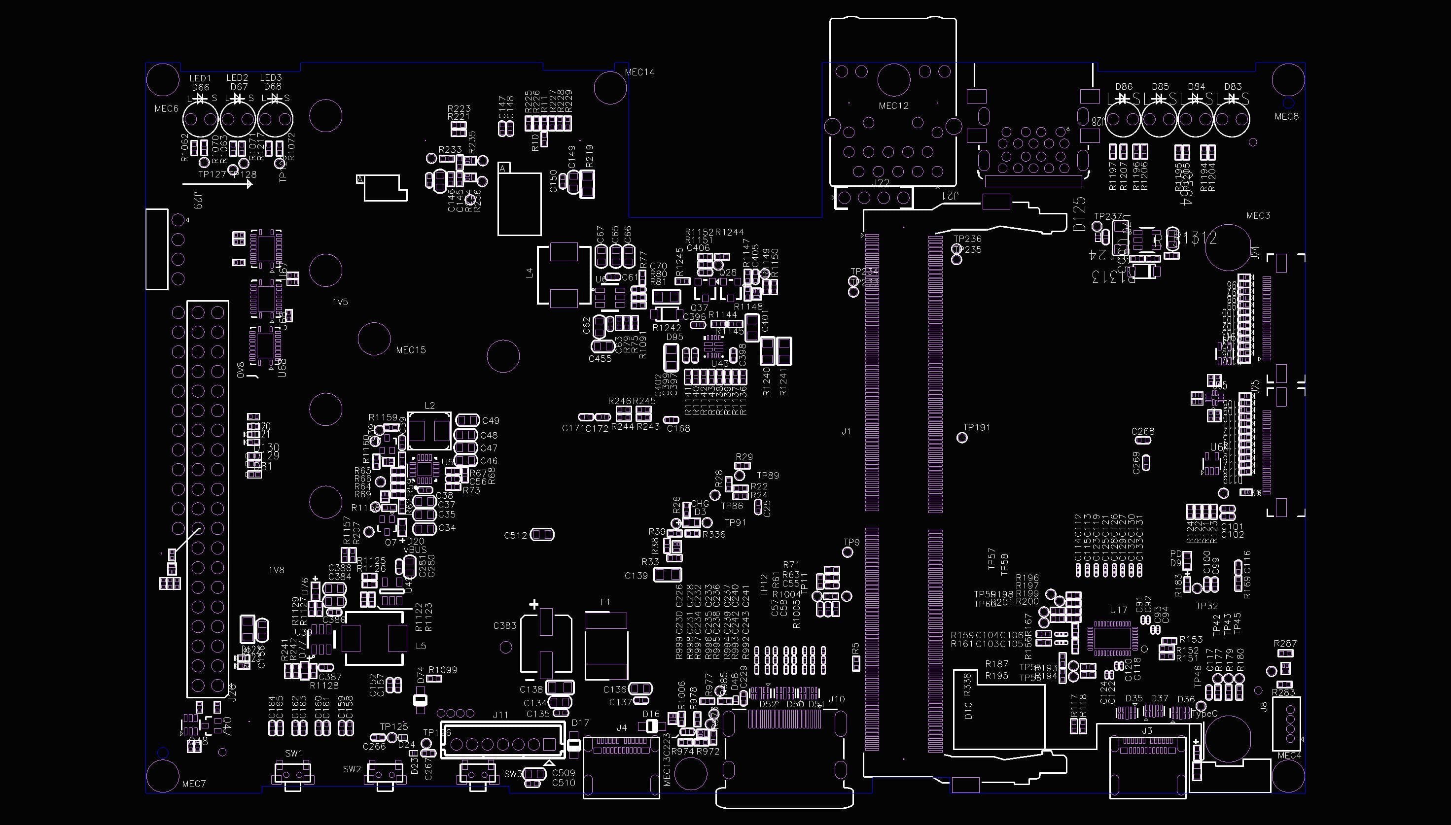 CB302 carrier board — top view