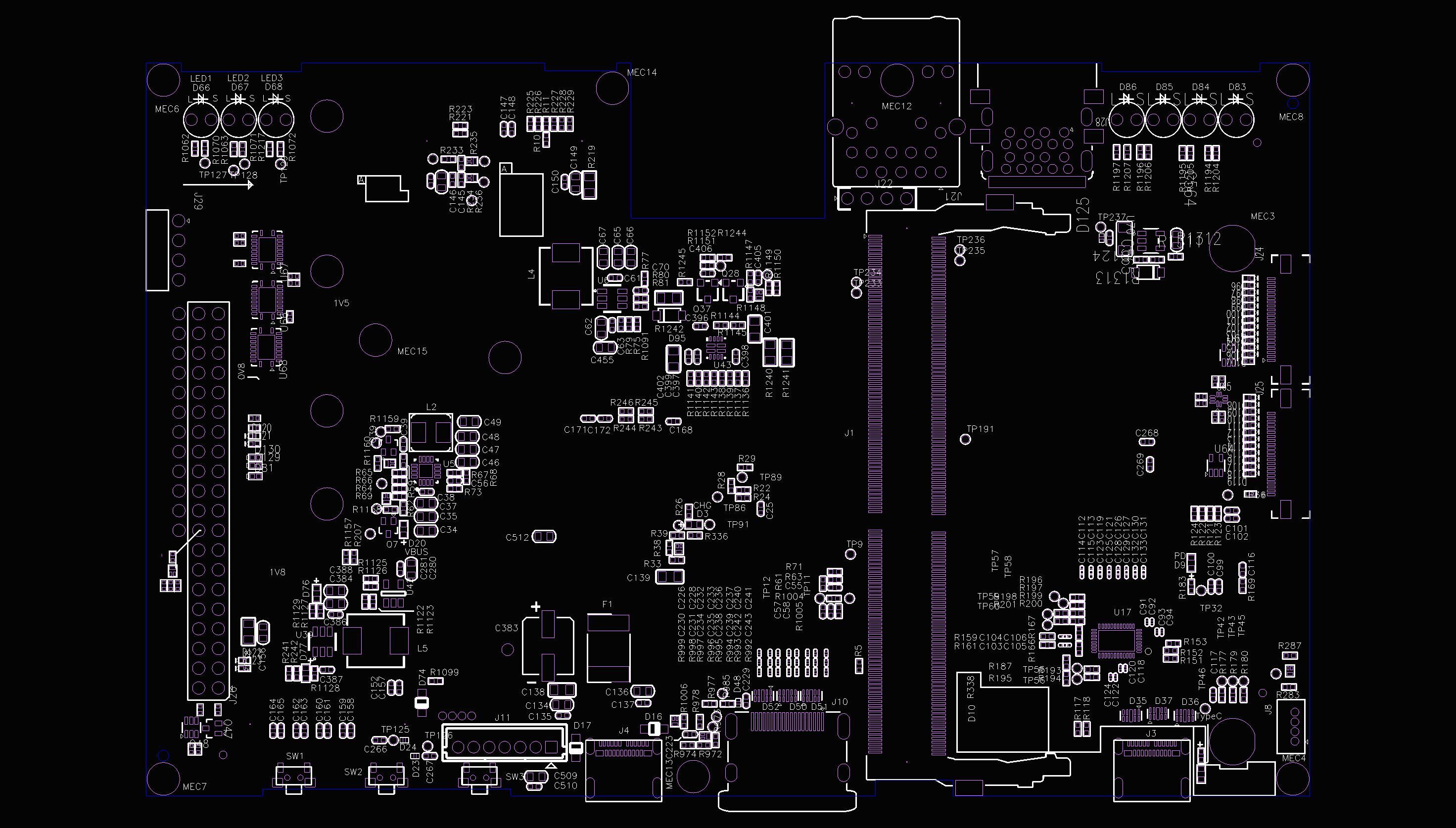 CB302 carrier board — top view